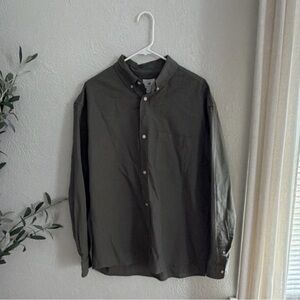 H&M Men's Olive Green Button-Down Shirt